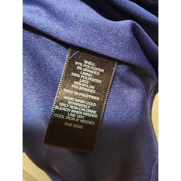 NEW Express Blue Mock Neck Sleeveless Keyhole Sexy Sheath Dress Lace Back Size 6 - Picture 10 of 10